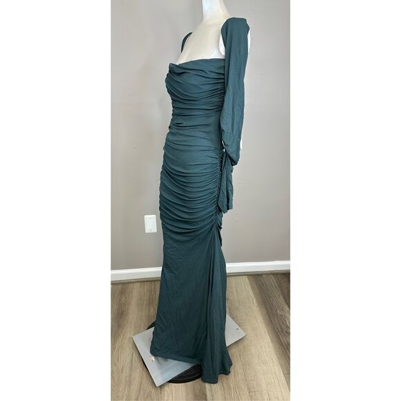 TOVE Ina Gathered Off-The-Shoulder Dress in Teal Size FR40/US8 $1430 - Picture 7 of 12